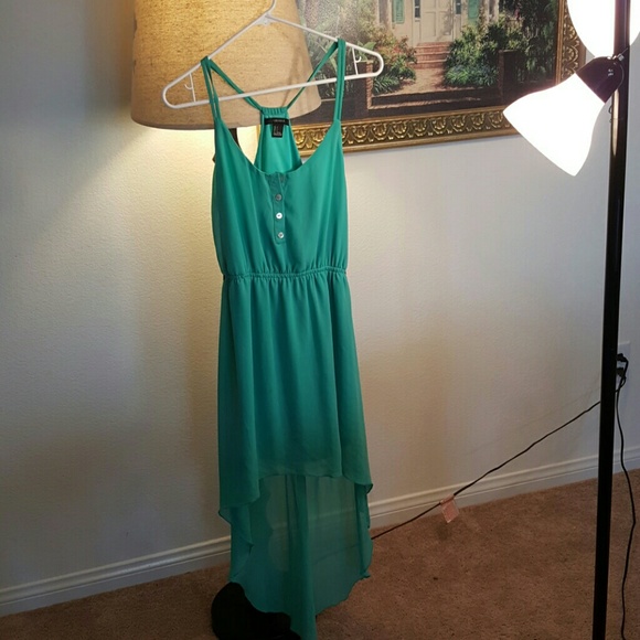 Forever 21 sleeveless flowy turquoise dress