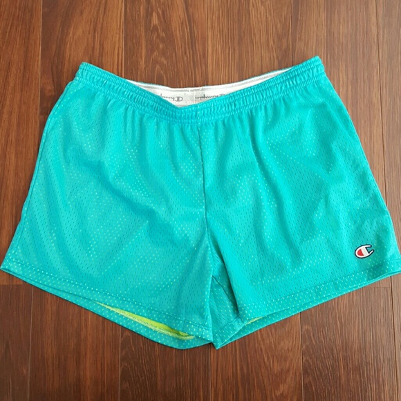 **SOLD**Teal & lime green Champion shorts