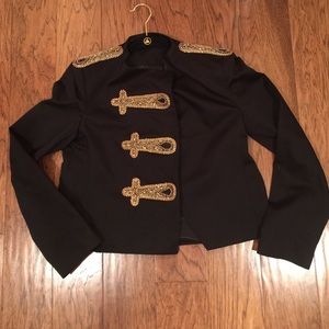 ALICE + OLIVIA MILITARY STYLE JACKET EMBELLISHED