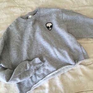 Cropped Alien Patch Pullover
