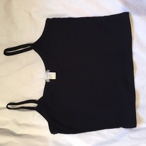 Black crop tank top