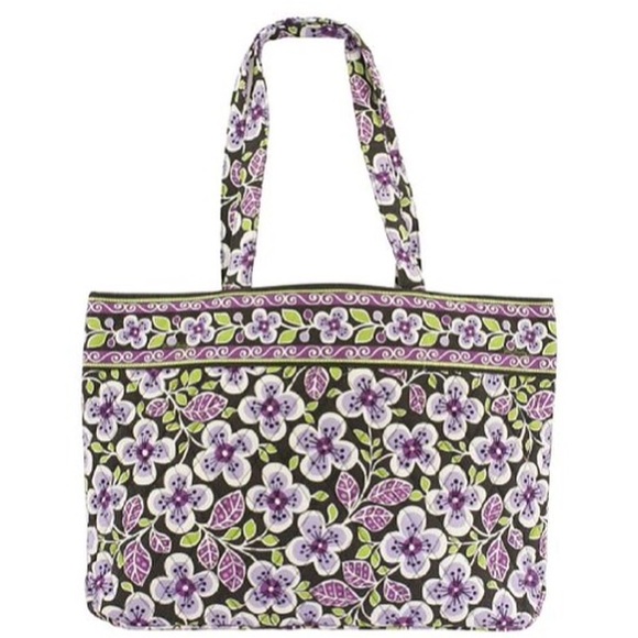 Plum Petals East West Tote