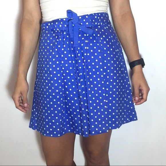 J. Crew Polka Dot Boardwalk Linen Skirt - Picture 2 of 4