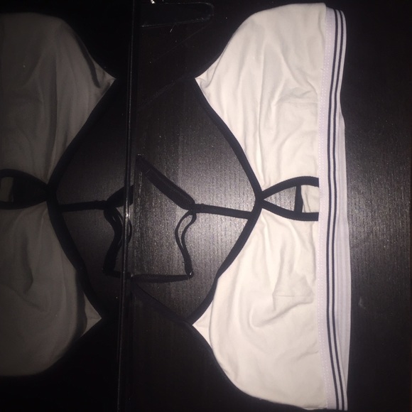 razorback black and white bralette