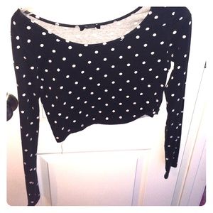 Cropped long-sleeve shirt