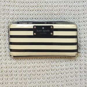 Kate Spade Black and White Striped Wallet