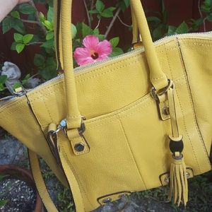 Tignanello Canary Yellow Leather Handbag