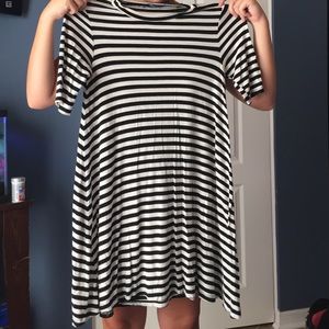 Black and white stripped dress
