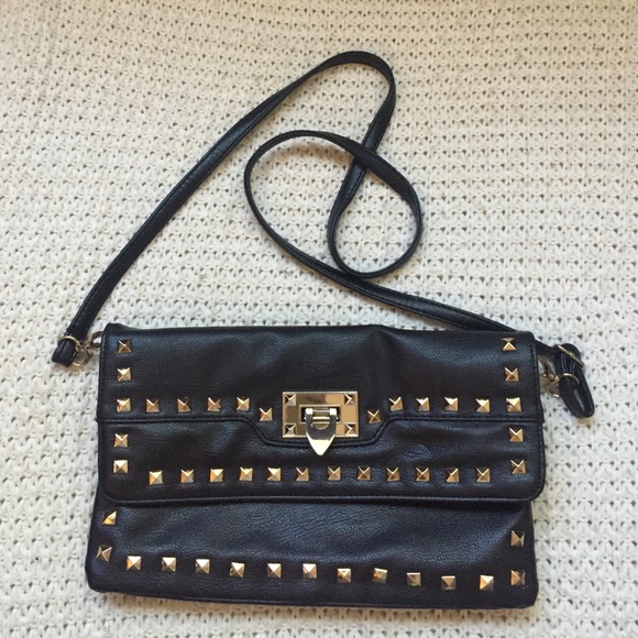 Black Gold Studded Crossbody - Picture 1 of 4