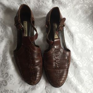 Beautiful leather heeled sandals