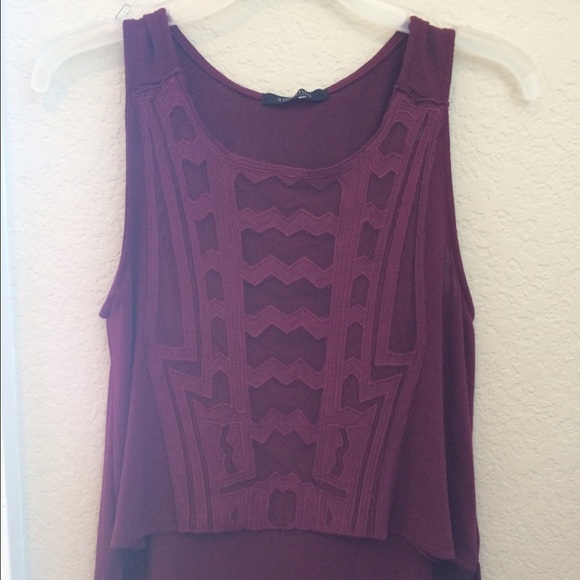 Maroon High Low Crop Top