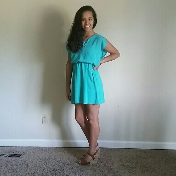 Teal summer dress - Picture 3 of 3