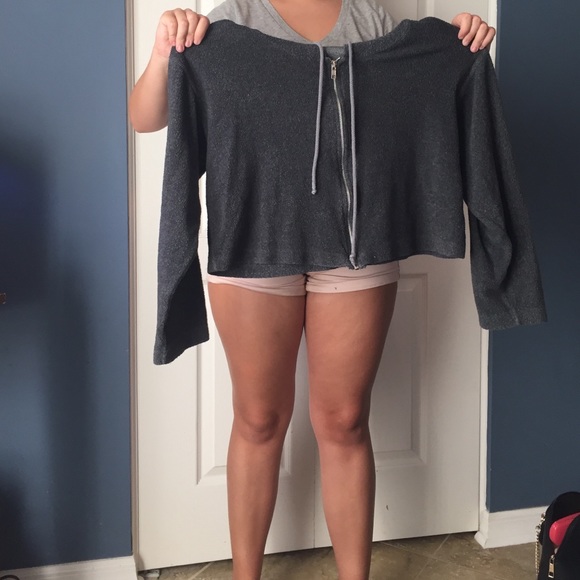 Vintage crop top jacket zip up