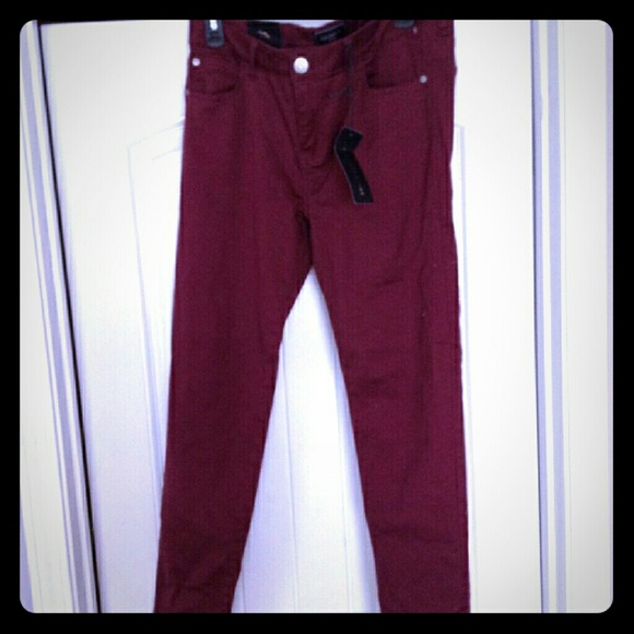 Burgundy Celebrity Pink skinny pants