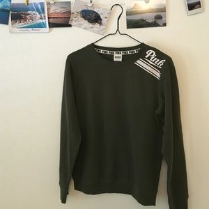 VS PINK army green sweatshirt