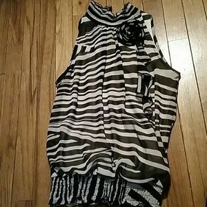 Black and white dressy halter