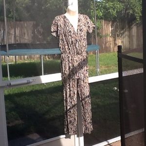 Cream and Black Forever 21 jumpsuit