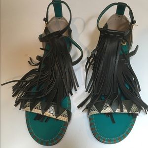 Sergio Rossi Fringe Sandals