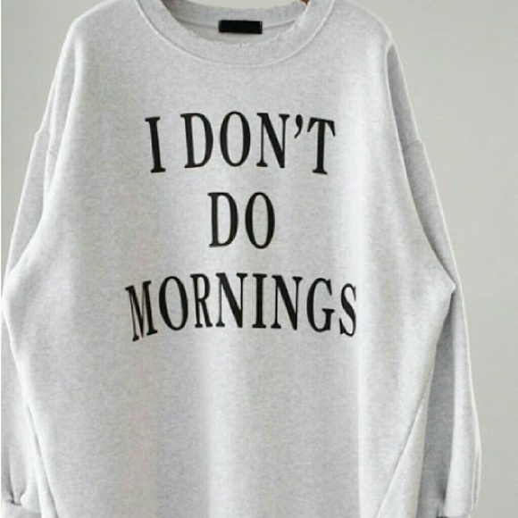 "I DON'T DO MORNINGS" SWEATSHIRT DRESS - Picture 3 of 3