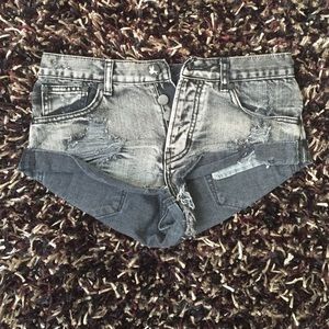 One Teaspoon Cut Off Denim Shorts