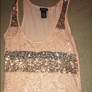 Peach sparkle tank top
