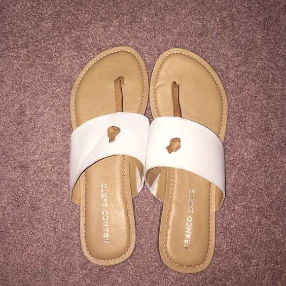 White and Tan Franco Sarto sandals