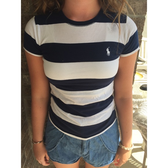 White and Navy Blue stripped T-shirt