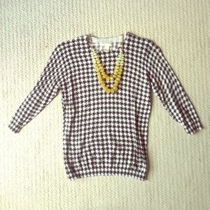 Black & White Houndstooth 3/4 Sweater