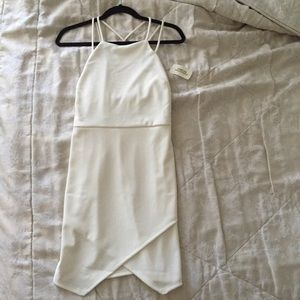 NWT White halter fitted dress