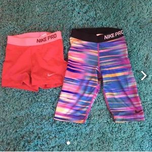 2 pairs of Nike pros