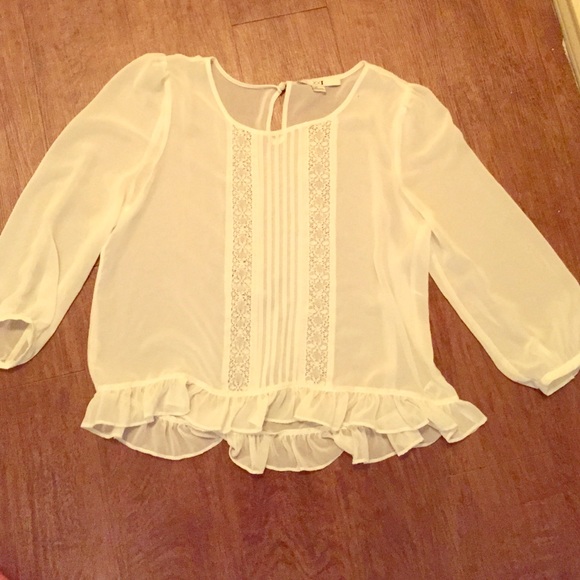 White Forever 21 Sheer Top