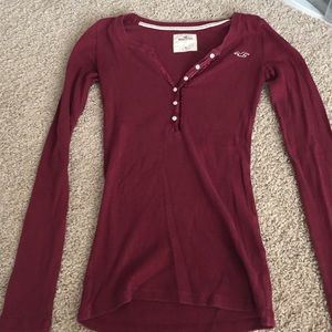 Hollister maroon long sleeve tee