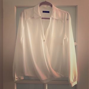 INC White Wrap Top