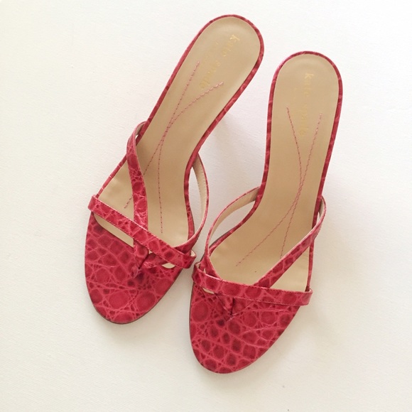 kate spade Shoes - Kate Spade Fuchsia Embossed Mule Sandals kate spade Shoes - Kate Spade Fuchsia Embossed Mule Sandals