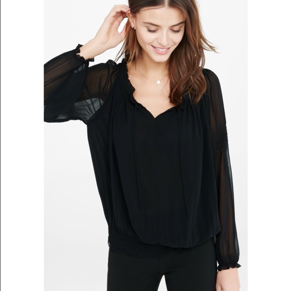 Express Tops - Express Black Chiffon Blouse
