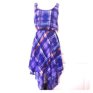 AQUA Plaid High Low Dress