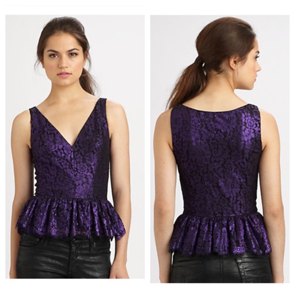Robert Rodriguez metallic lace top - Picture 2 of 5