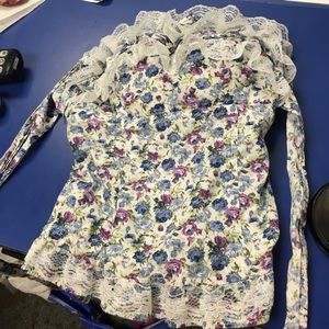 Strapless floral top