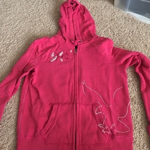 American eagle pink zip up hoodie