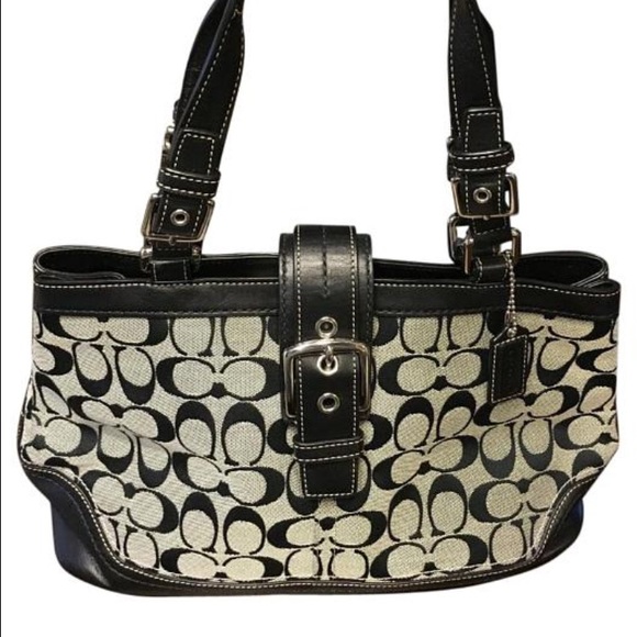 Authentic Black/Gray Coach Tote