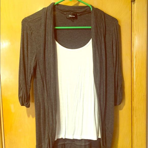 Grey and white blouse