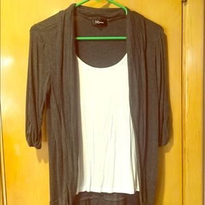 Grey and white blouse