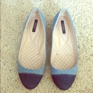 💙 Zara denim flat transparent heel
