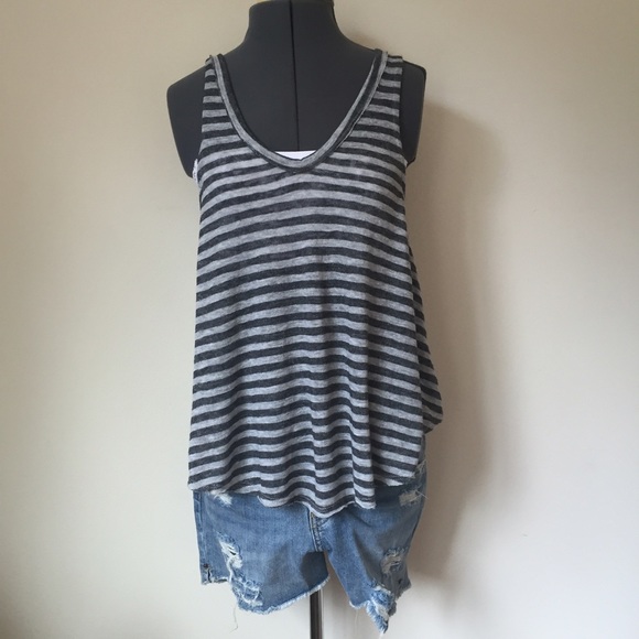 Free People Tops - Grey striped tank top