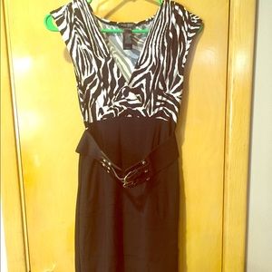 Zebra belted dress