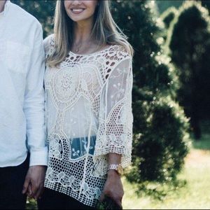 Altard state Marriage lace overlay top
