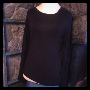Comfy Long Sleeve Black Slub Tee SzL