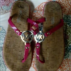 wine cork mk pink sandals