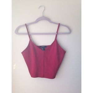 Red Spaghetti Strap Crop Top