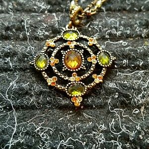 Openwork medallion necklace